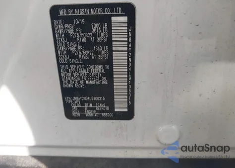 2020 Nissan Armada Platinum 2Wd from USA, damaged, VIN JN8AY2ND4L9106315